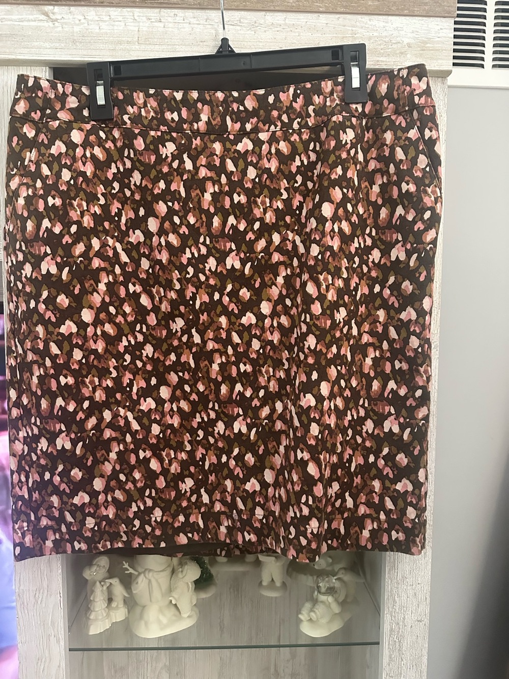 Merona Brown Pencil Skirt with Pink Leopard Print
